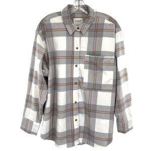 Abercrombie & Fitch Women’s Oversized Plaid Flannel Shirt Shacket